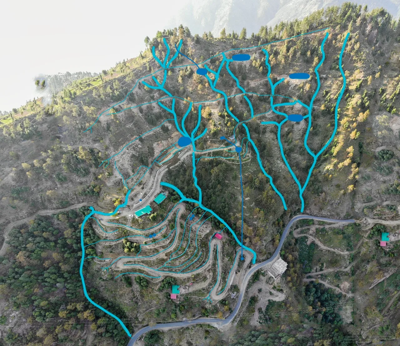 Hydrological GIS contour mapping of watershed slopes