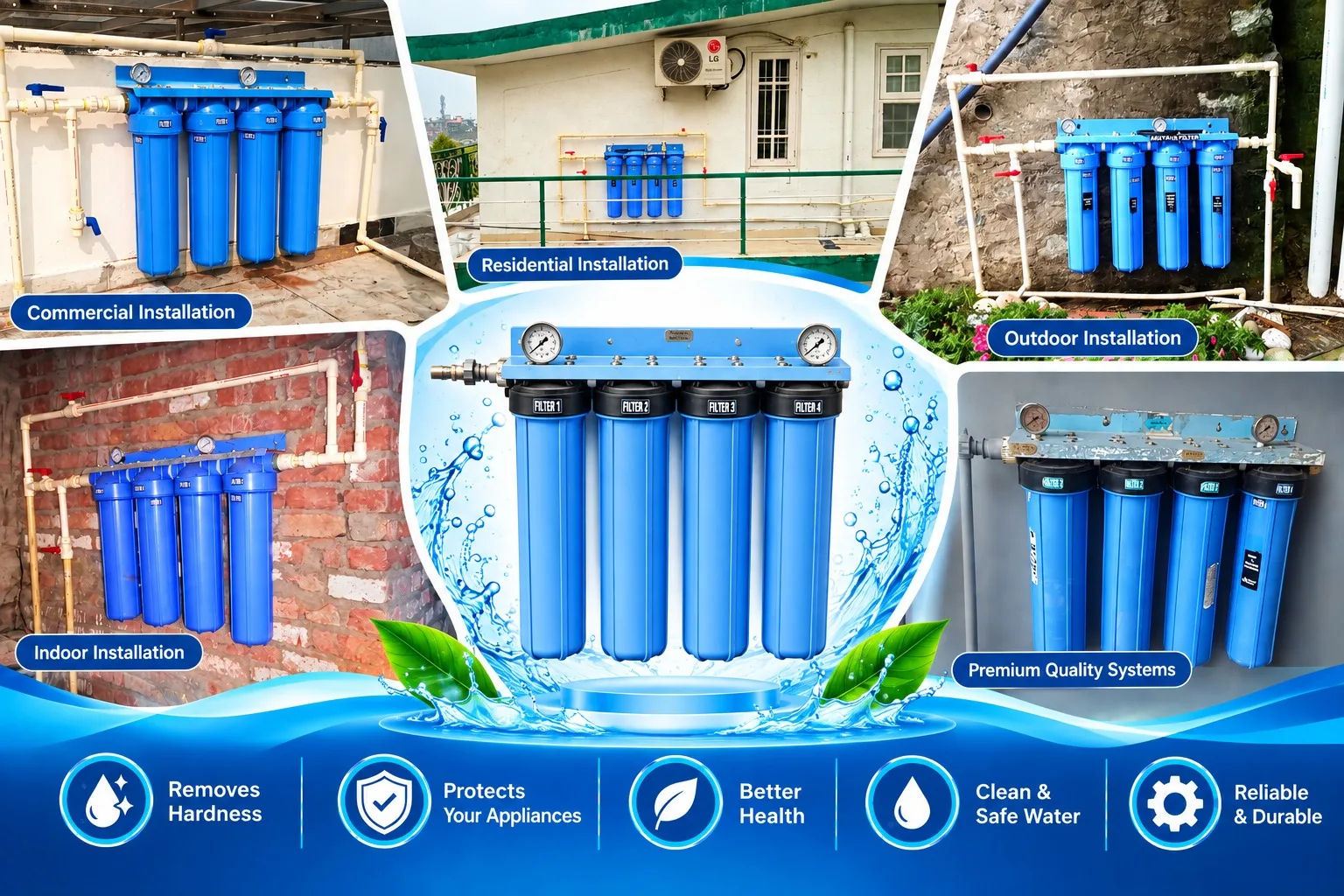 Tank filter setup with clean water output