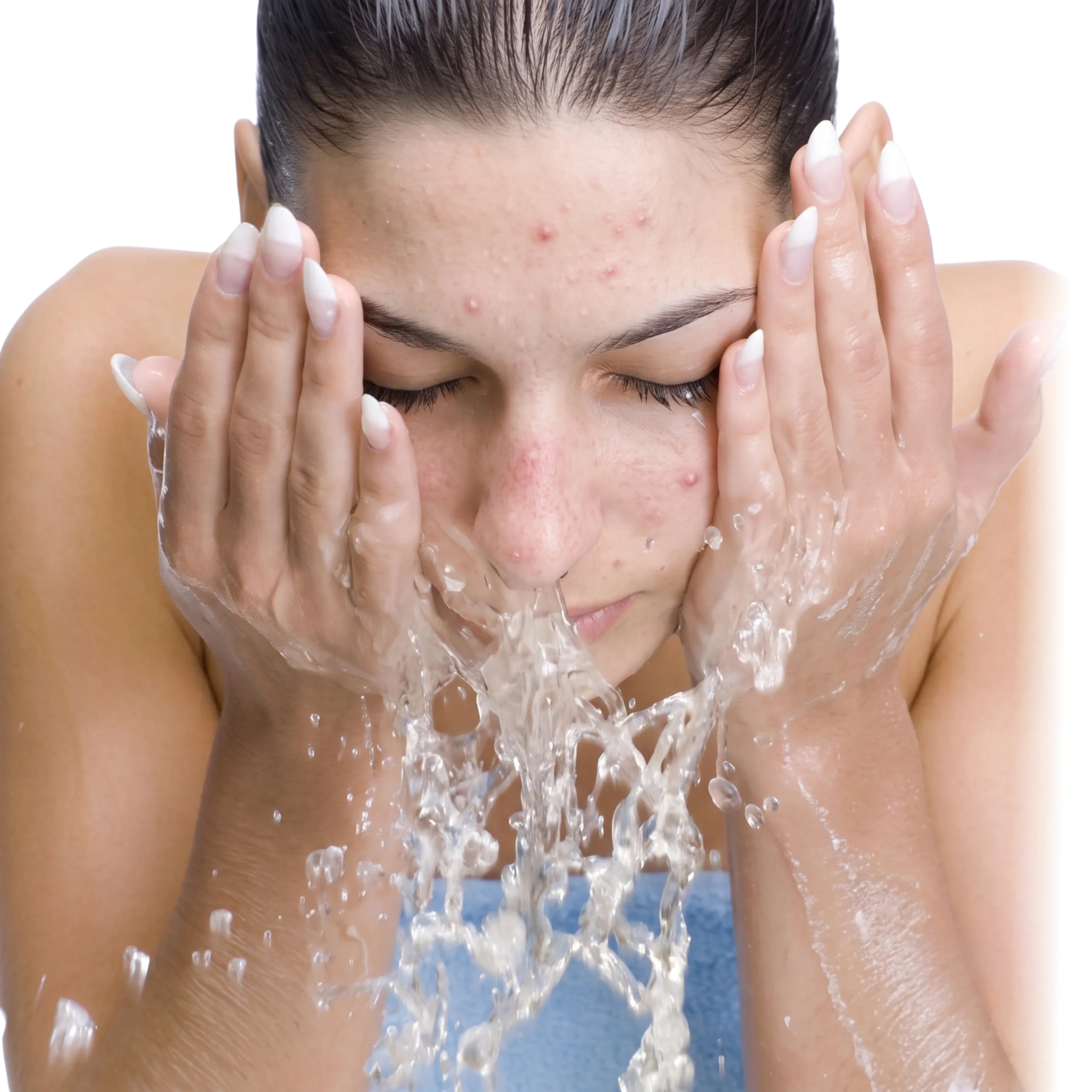 Woman facing skin and hair issues caused by hard water