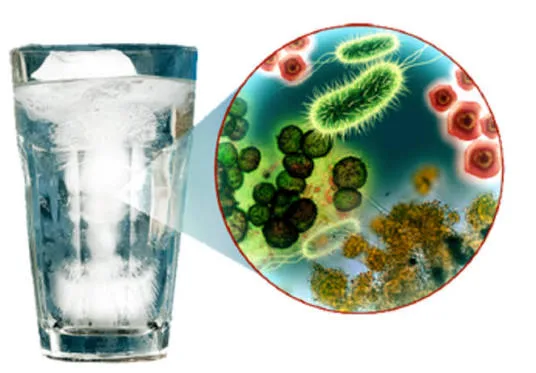 Clear glass of pure drinking water